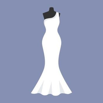wedding-dress-in-modern-design-illustration-vector Birthday Dress - Image 1